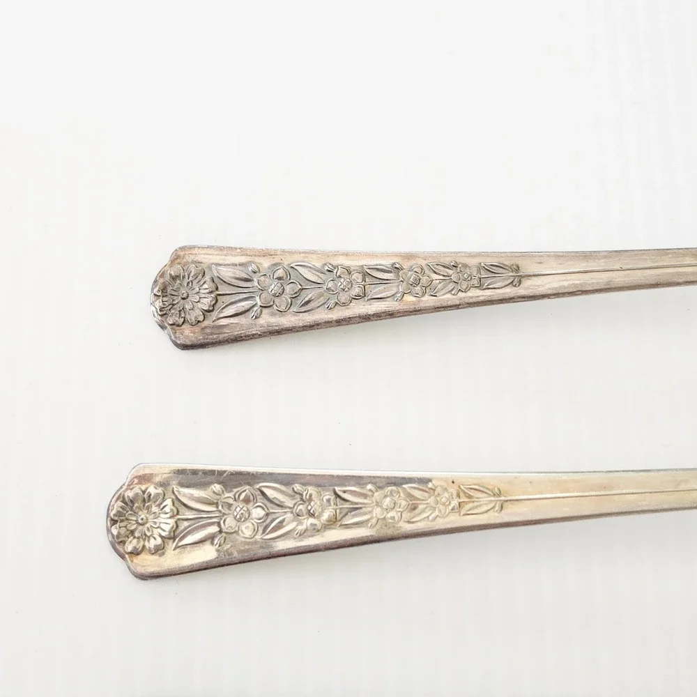 4 Meriden IS Silverplate DELIGHT Oval Soup/Place Spoons‎ 7-1/4